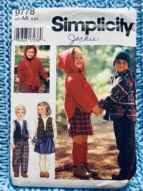 Simplicity sewing pattern 9778 kids hoodie top skirt pants